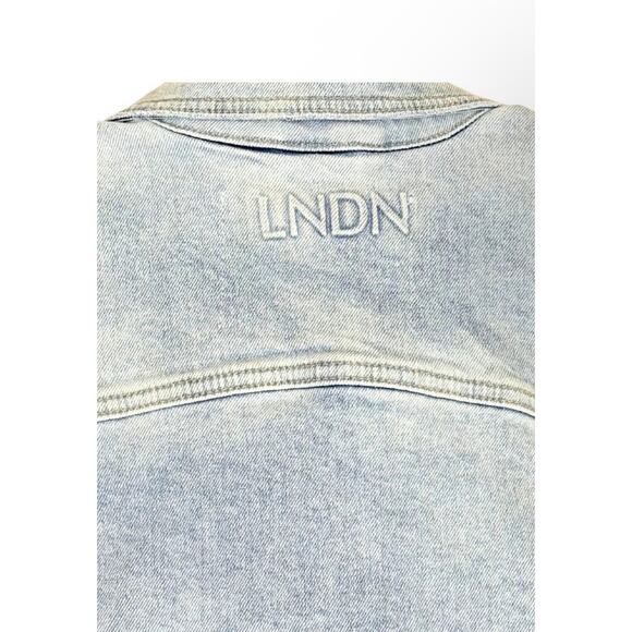 MSRP $128 LNDN by Free People Organic Cotton Light Washed Denim Jacket Size S-M - Picture 4 of 14